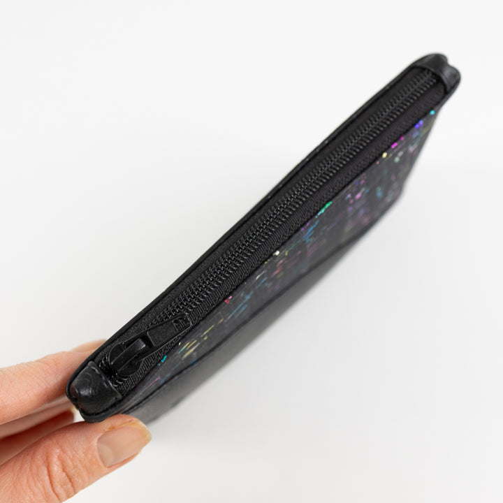 Einzelstück - Mini-Geldbörse Kork Rainbow Schwarz mit Kartenfächern