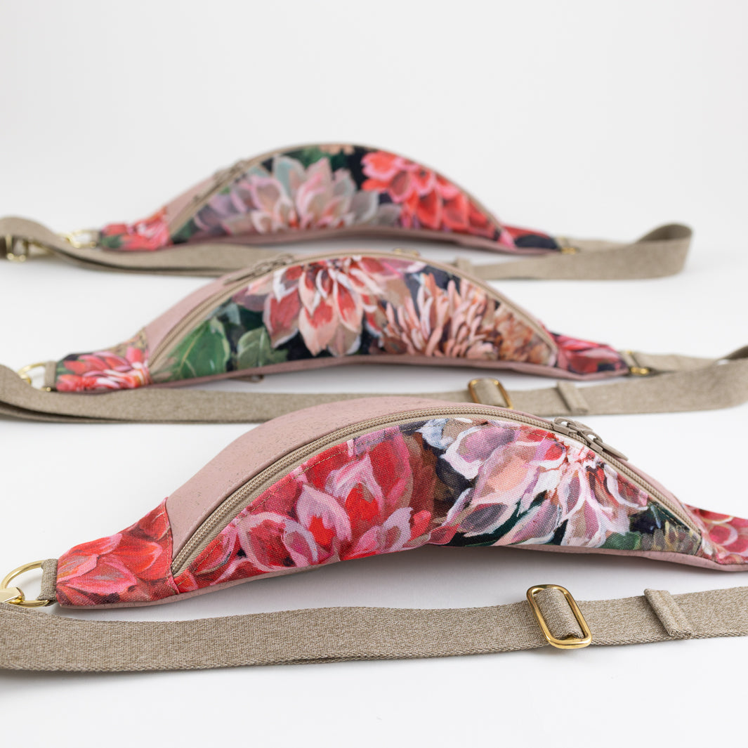 Bauchtasche  Kork Rosa Spring Blossom Size M