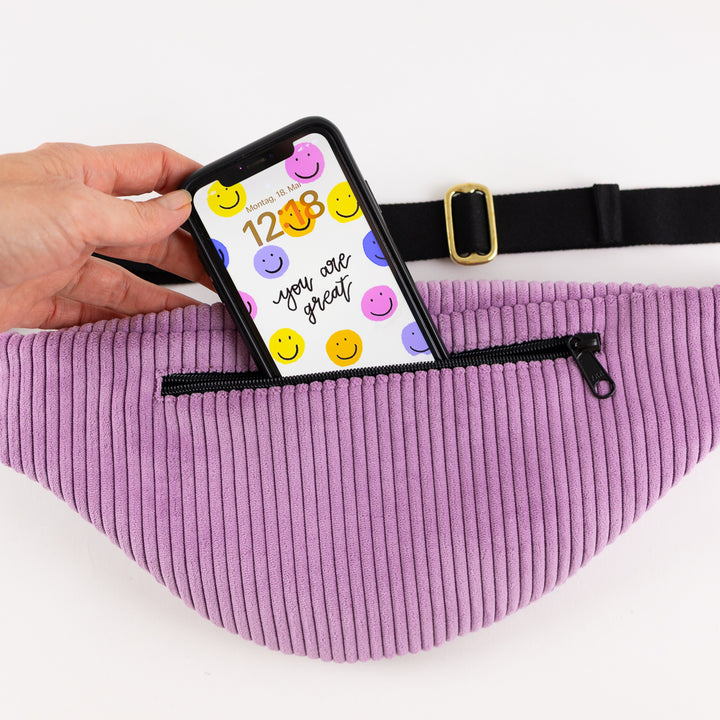 Bauchtasche CORD Lilac Size L
