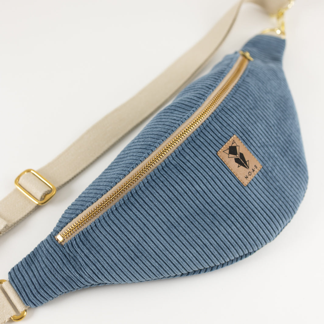 Bauchtasche Cord Himmelblau Size L
