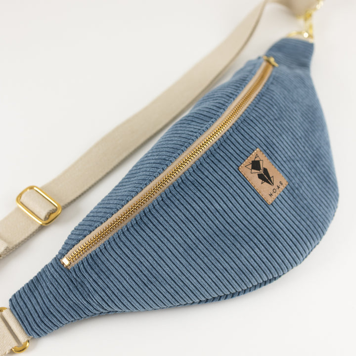 Bauchtasche Cord Himmelblau Size L