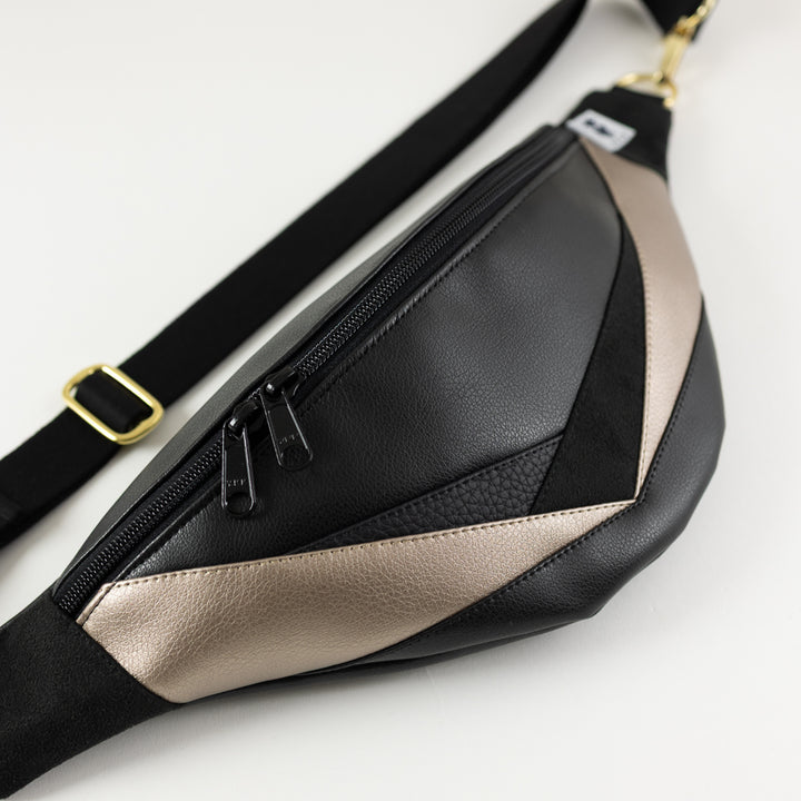 Bauchtasche Dreiecke Platin Gold Size L