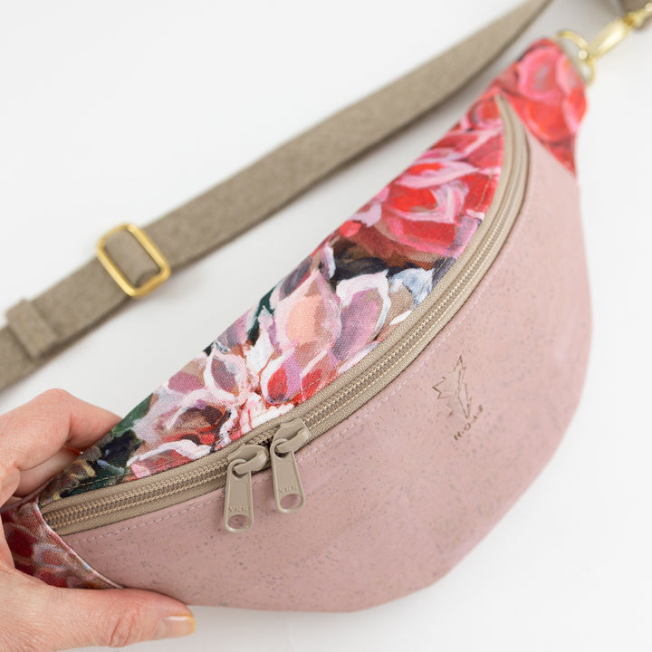 Bauchtasche  Kork Rosa Spring Blossom Size M