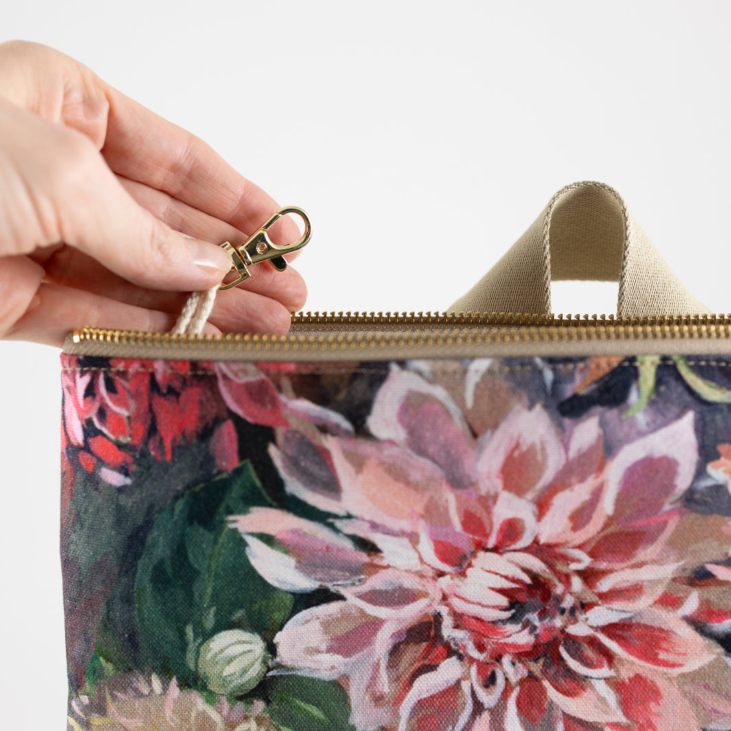 Mini-Rucksack Spring Blossom Kork Rosa mit Geheimfach