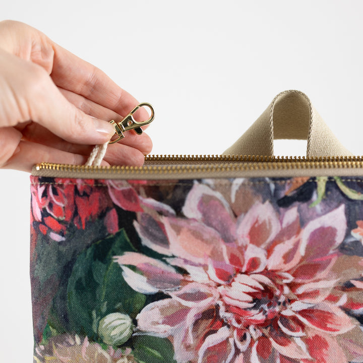 Mini-Rucksack Spring Blossom Kork Rosa mit Geheimfach