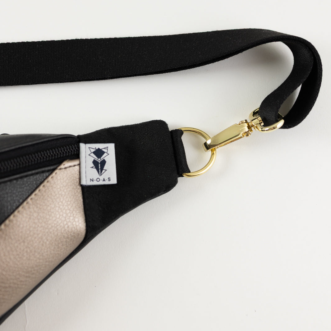 Bauchtasche Dreiecke Platin Gold Size L