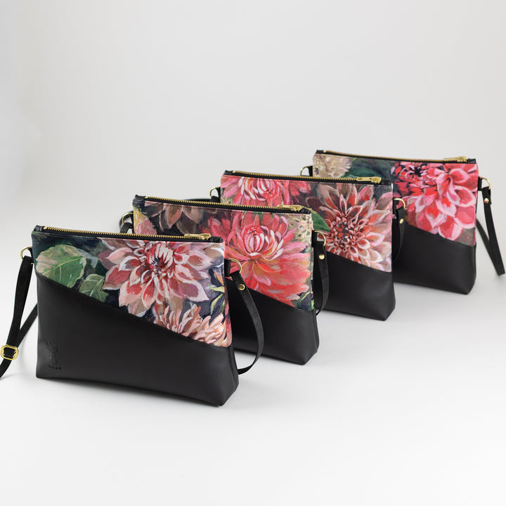 Kleine Handtasche Spring Blossom mit Reißverschlusstasche