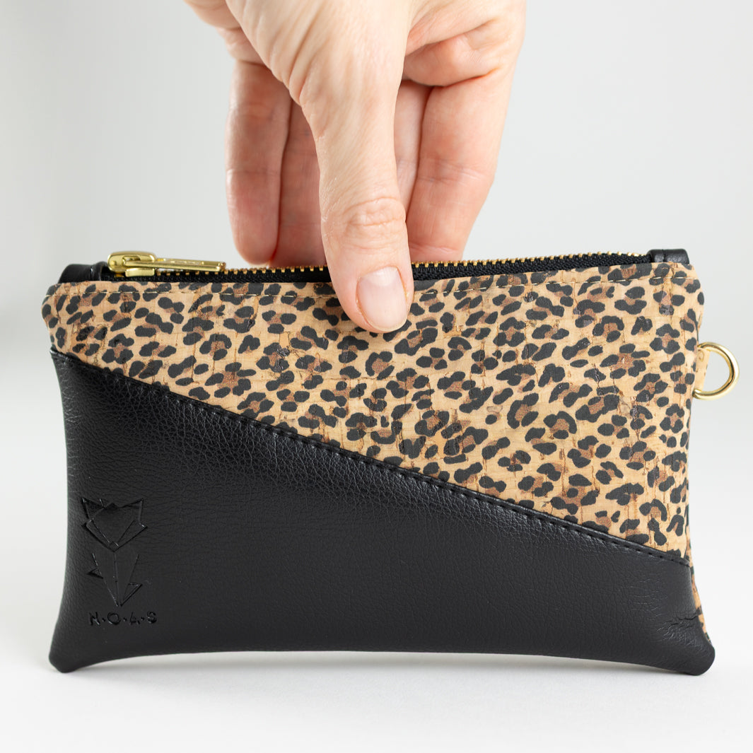 Mini-Geldbörse Kork Leo mit Kartenfächern