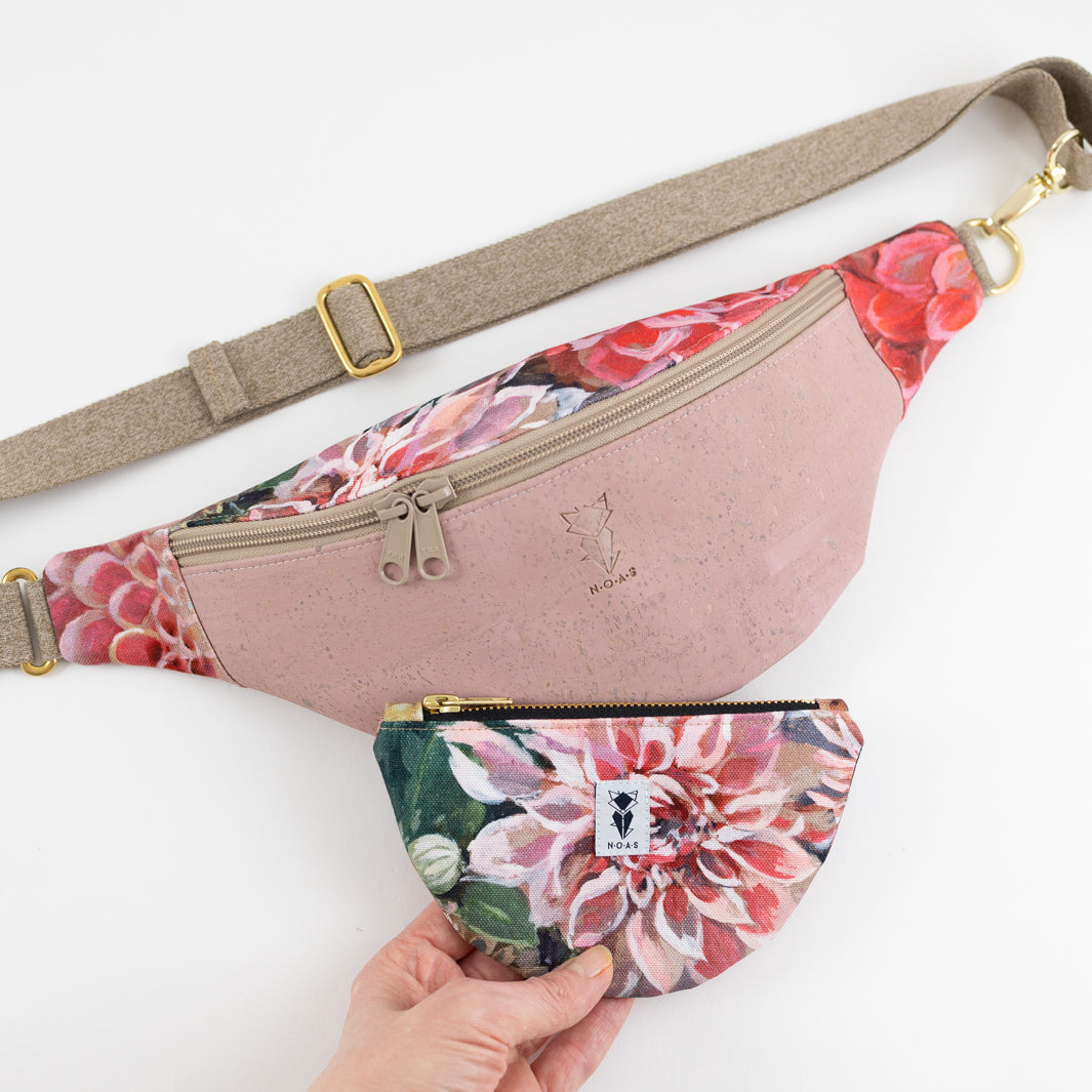 Bauchtasche  Kork Rosa Spring Blossom Size M