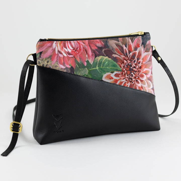 Kleine Handtasche Spring Blossom mit Reißverschlusstasche