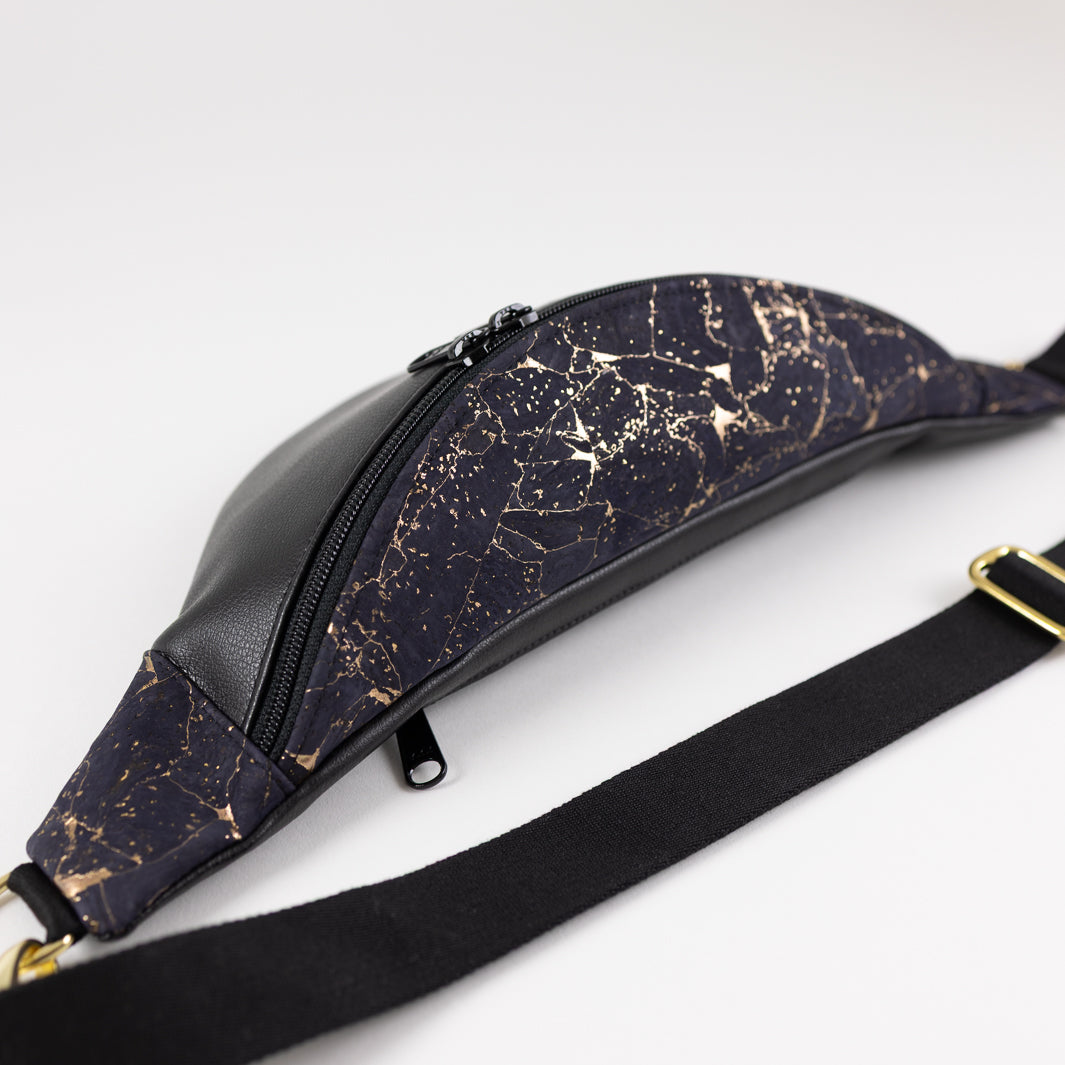 Bum Bag Taupe Cork Night Blue Gold Size M