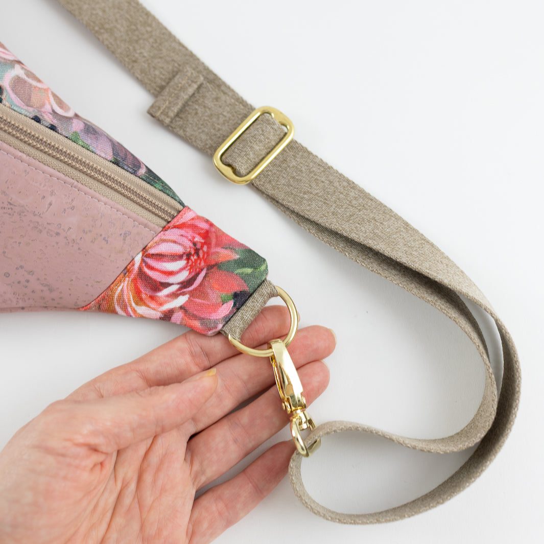 Bauchtasche  Kork Rosa Spring Blossom Size M