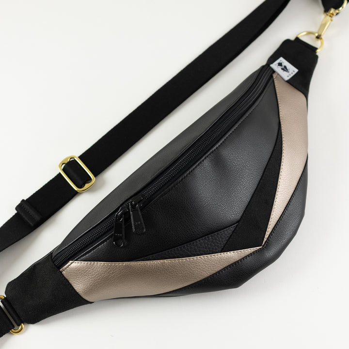 Bauchtasche Dreiecke Platin Gold Size L