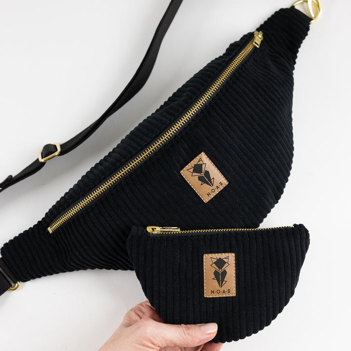 Bauchtasche CORD Schwarz Size L
