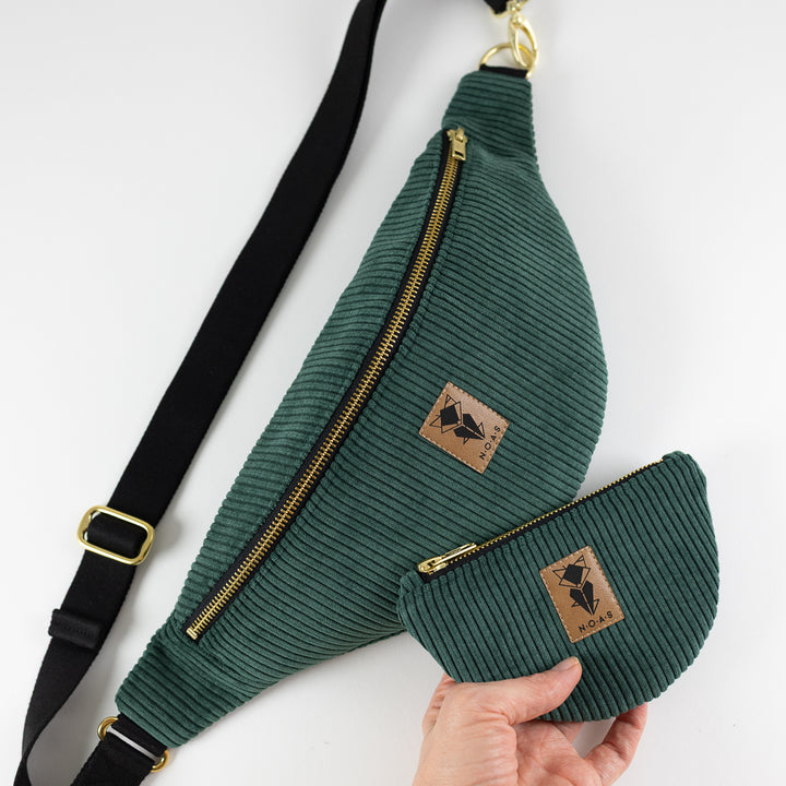 Bauchtasche CORD Waldgrün Size L