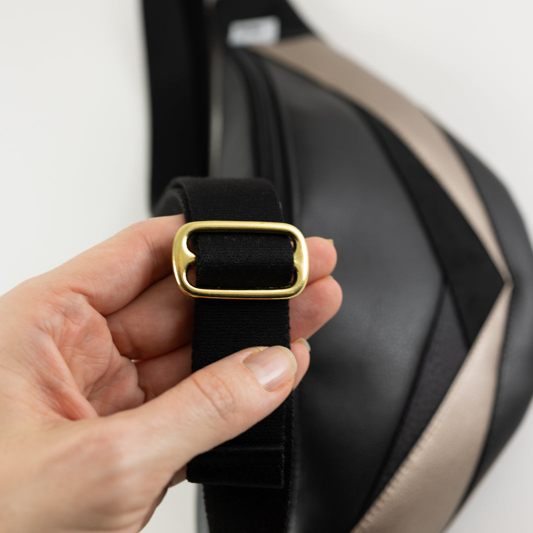 Bauchtasche Dreiecke Platin Gold Size L