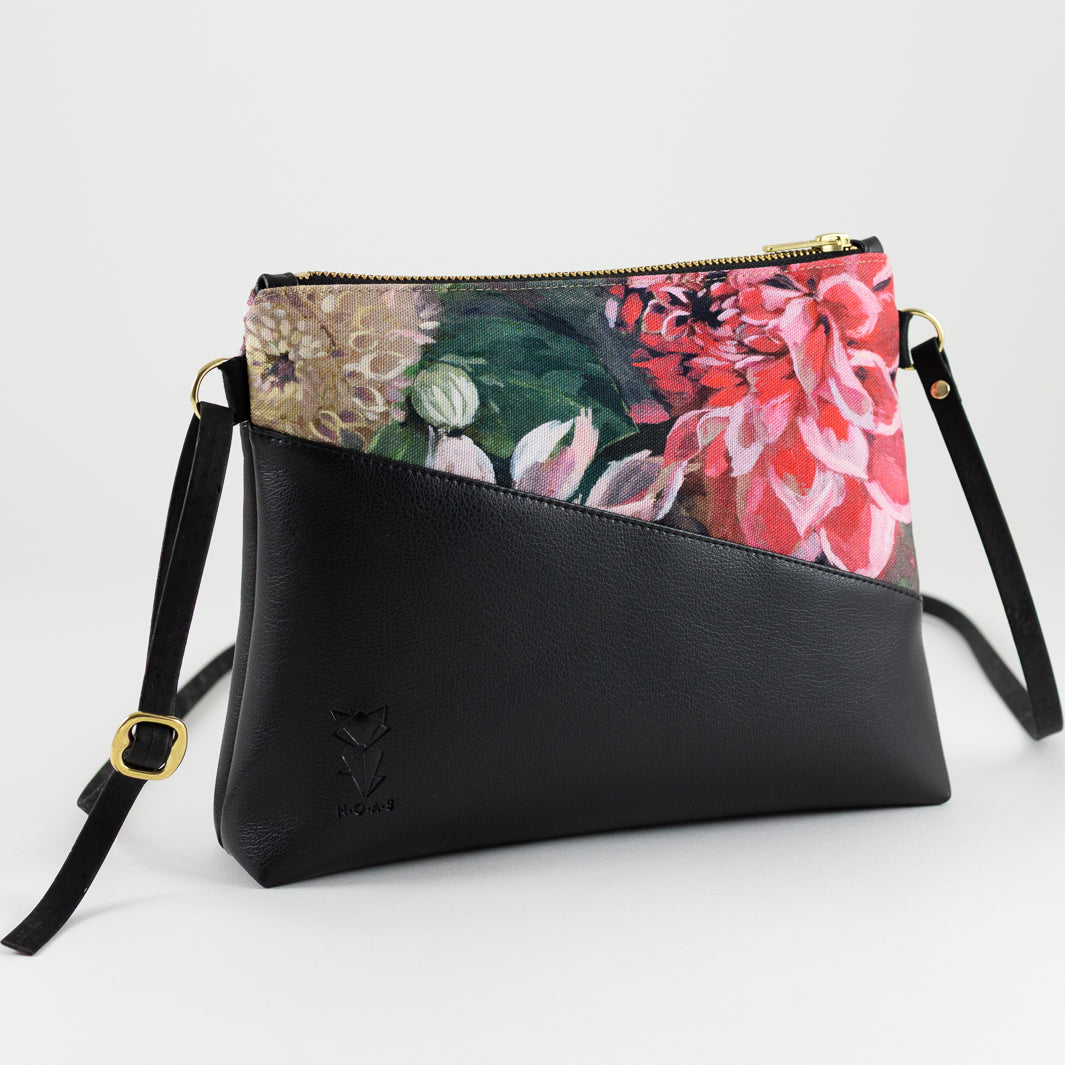 Kleine Handtasche Spring Blossom mit Reißverschlusstasche