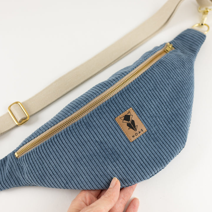 Bauchtasche Cord Himmelblau Size L