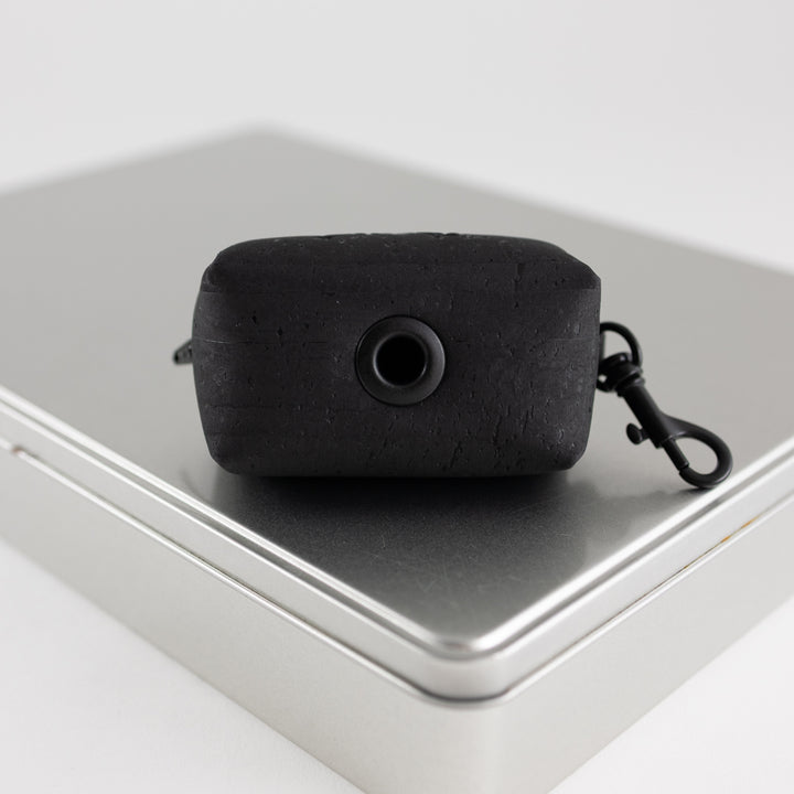 Mini-Tasche für Hundekotbeutel – Kork Schwarz All Black Design