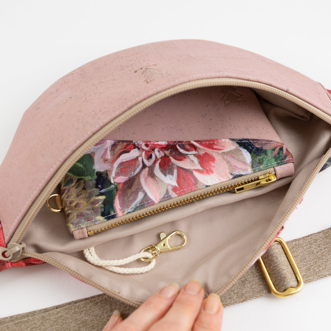 Bauchtasche  Kork Rosa Spring Blossom Size M