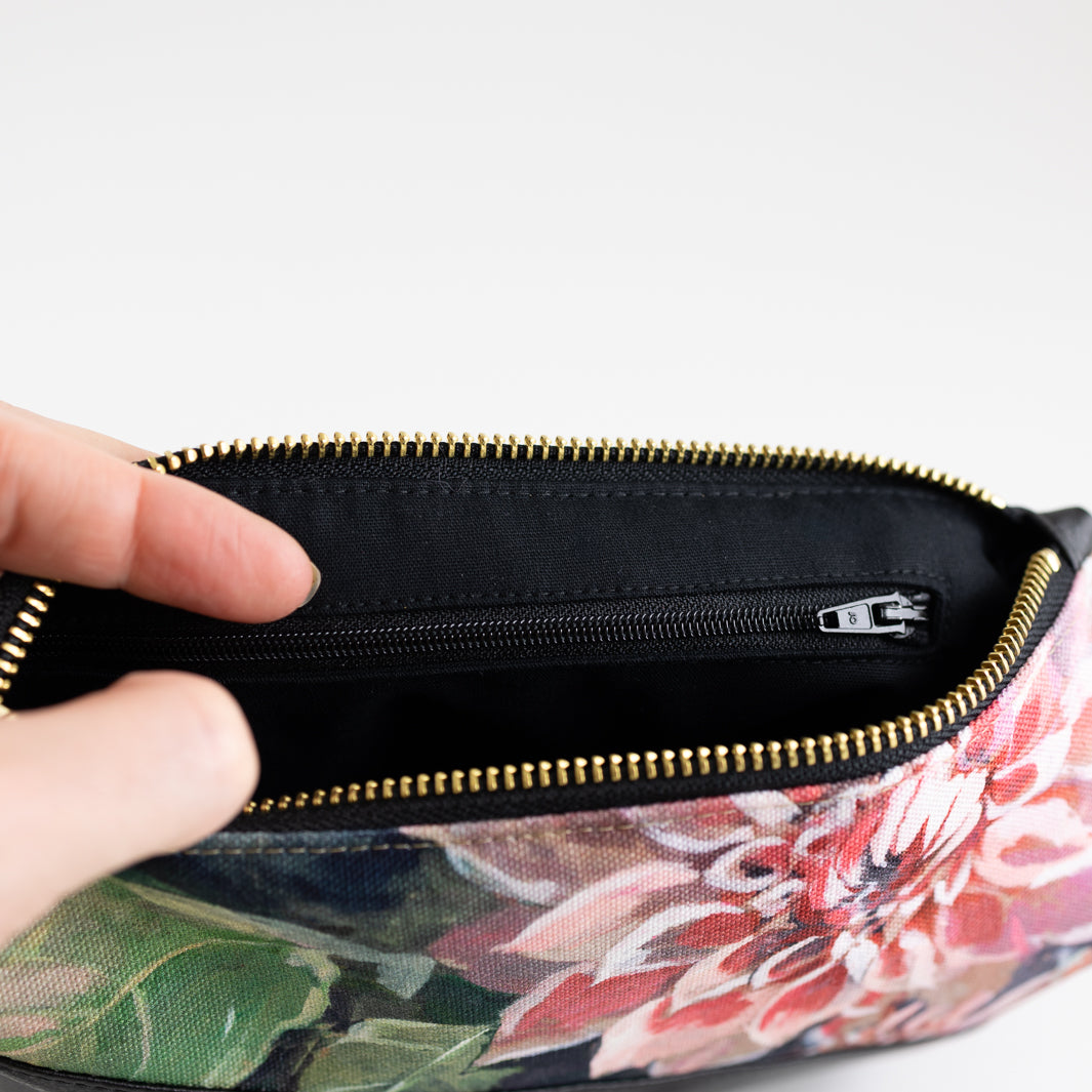 Kleine Handtasche Spring Blossom mit Reißverschlusstasche