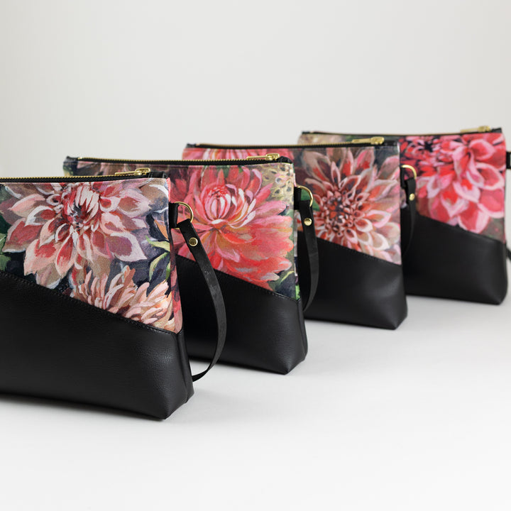Kleine Handtasche Spring Blossom mit Reißverschlusstasche