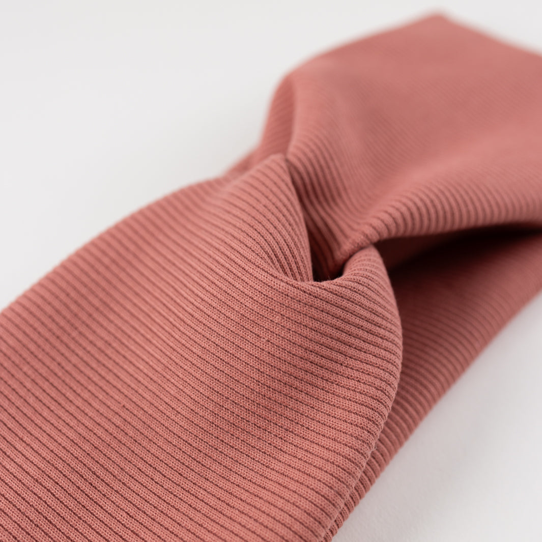 Knoten-Stirnband Altrosa aus Biobaumwolle