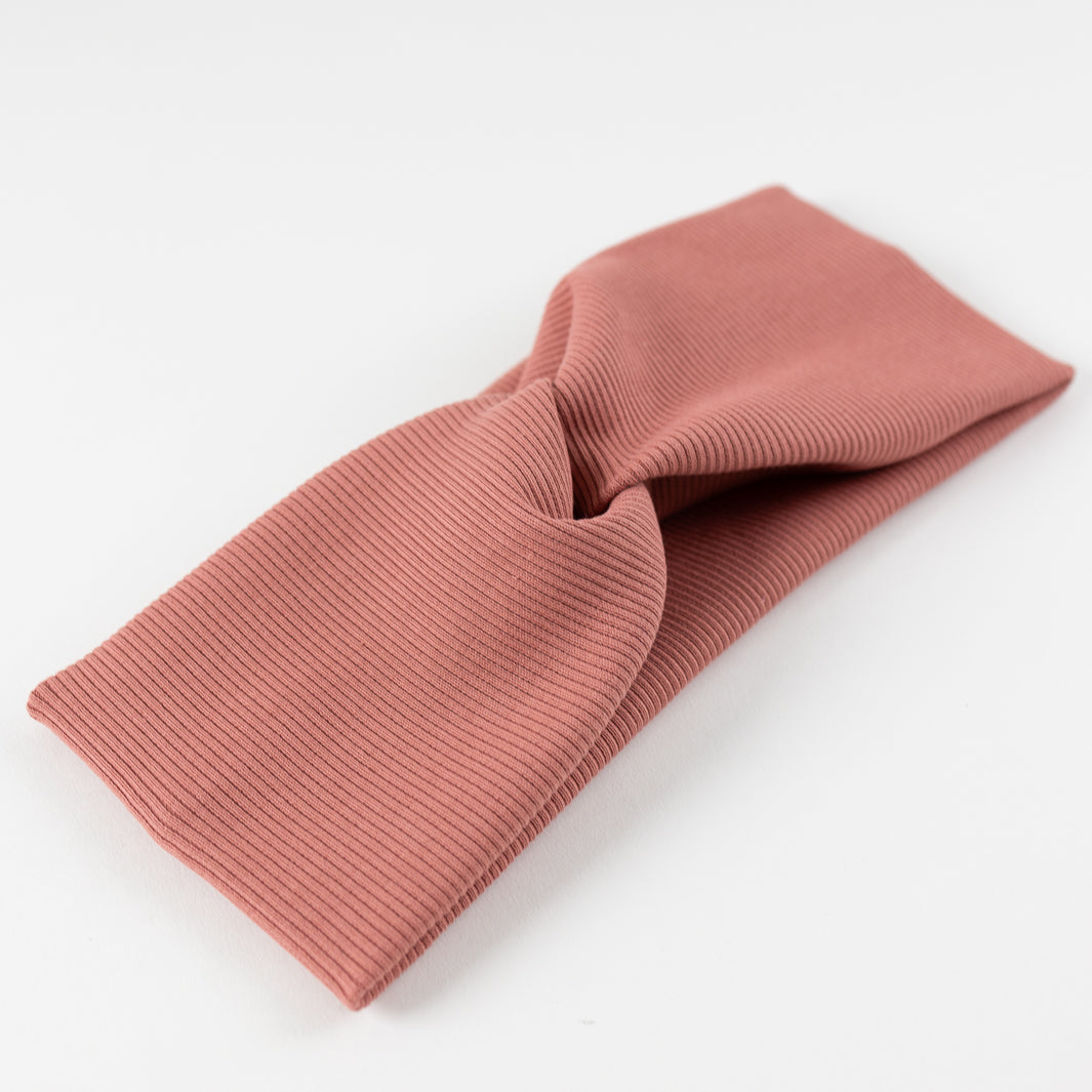 Knoten-Stirnband Altrosa aus Biobaumwolle