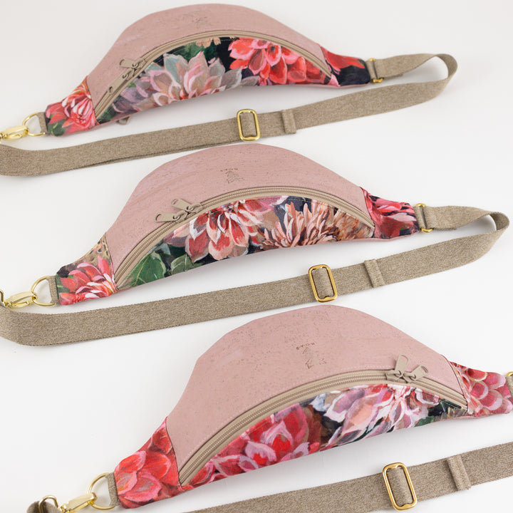 Bauchtasche  Kork Rosa Spring Blossom Size M