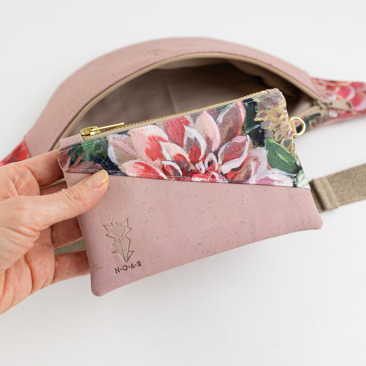 Bauchtasche  Kork Rosa Spring Blossom Size M
