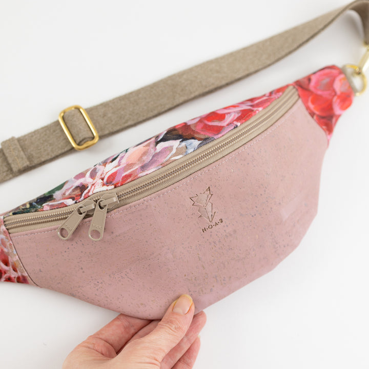 Bauchtasche  Kork Rosa Spring Blossom Size M