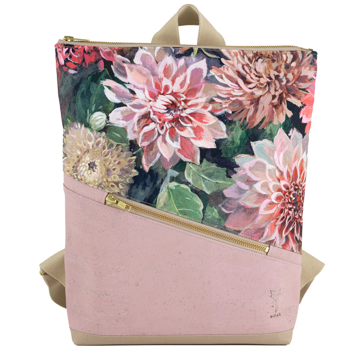 Mini-Rucksack Spring Blossom Kork Rosa mit Geheimfach