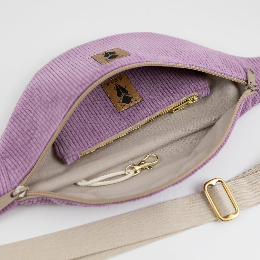 Bauchtasche  Cord Lilac Size M