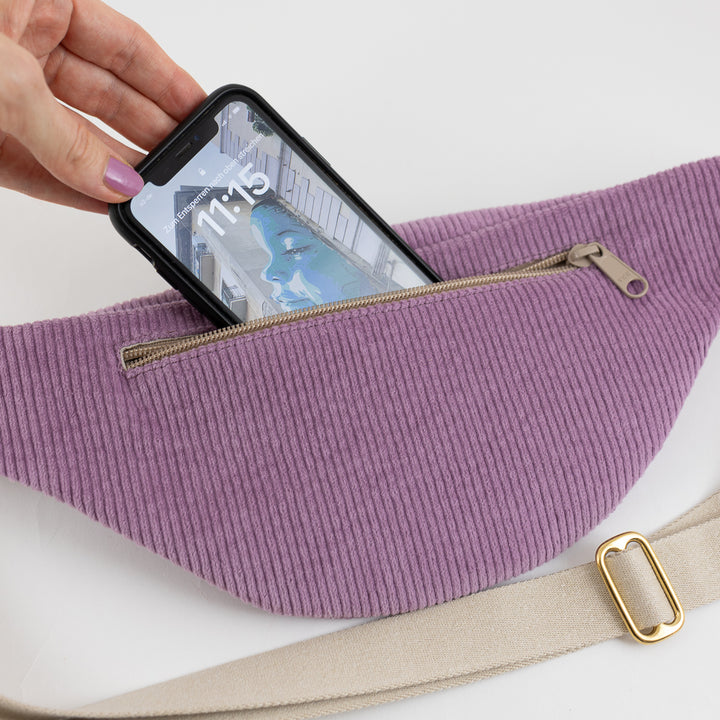 Bauchtasche  Cord Lilac Size M