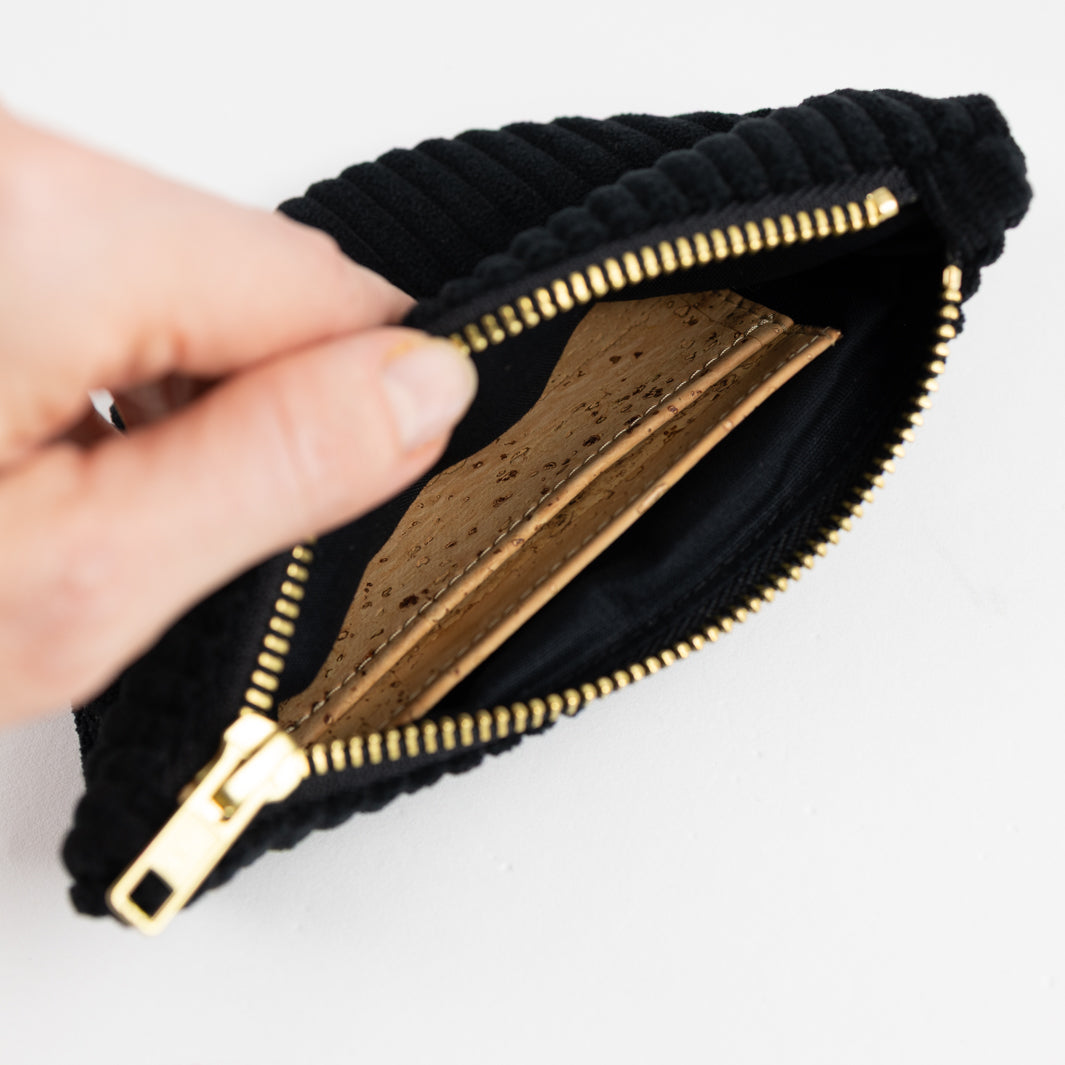 Moon Bag Geldbörse Cord Schwarz