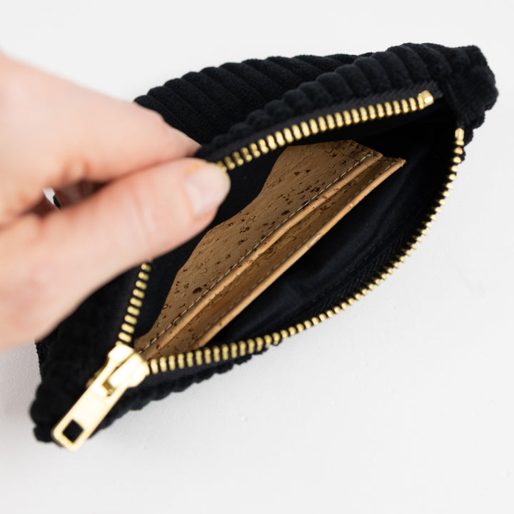 Moon Bag Geldbörse Cord Schwarz