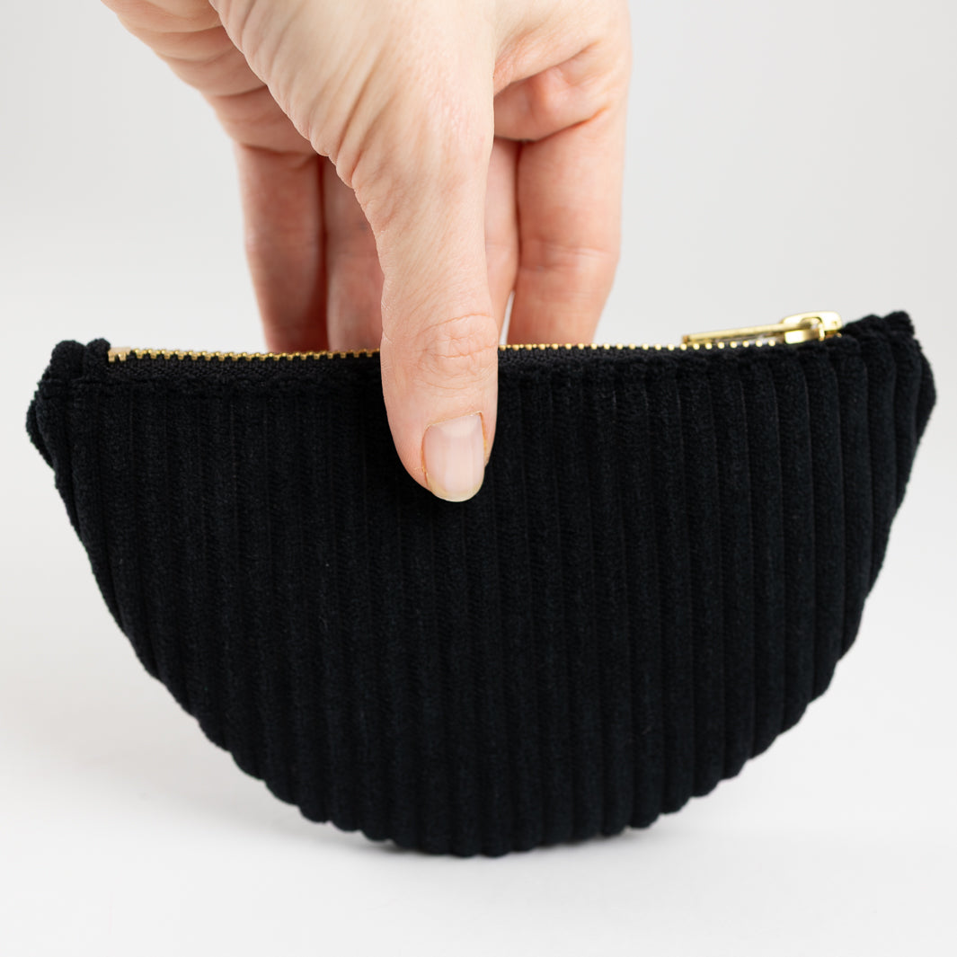 Moon Bag Geldbörse Cord Schwarz