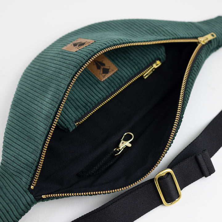 Bauchtasche CORD Waldgrün Size L