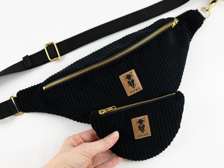 Bauchtasche CORD Schwarz Size L