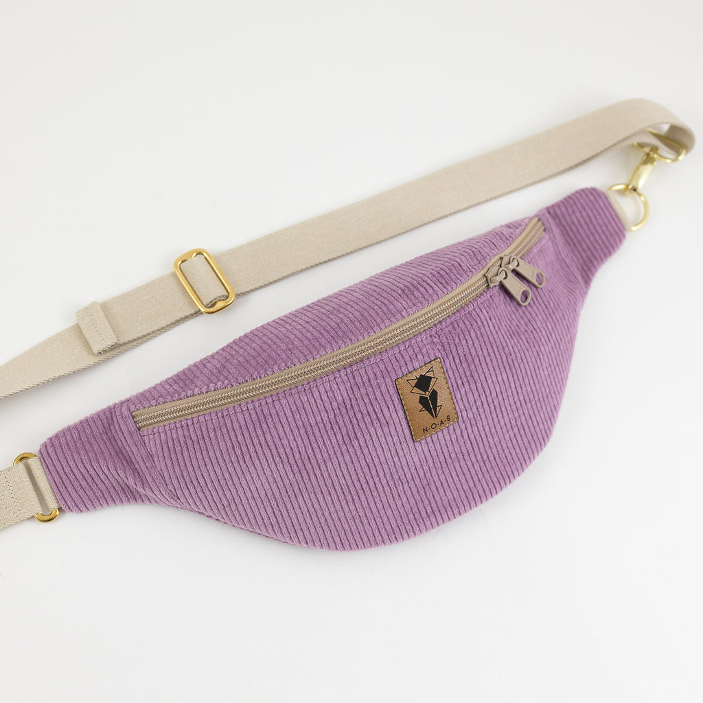 bum bag size M cord lilac with zip pocket NOAS