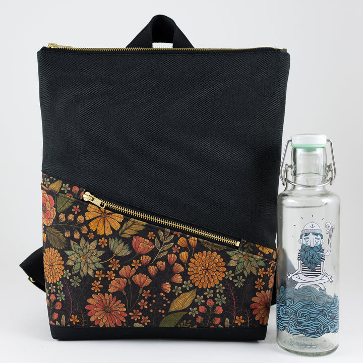 mini backpack with secret compartment cork flower
