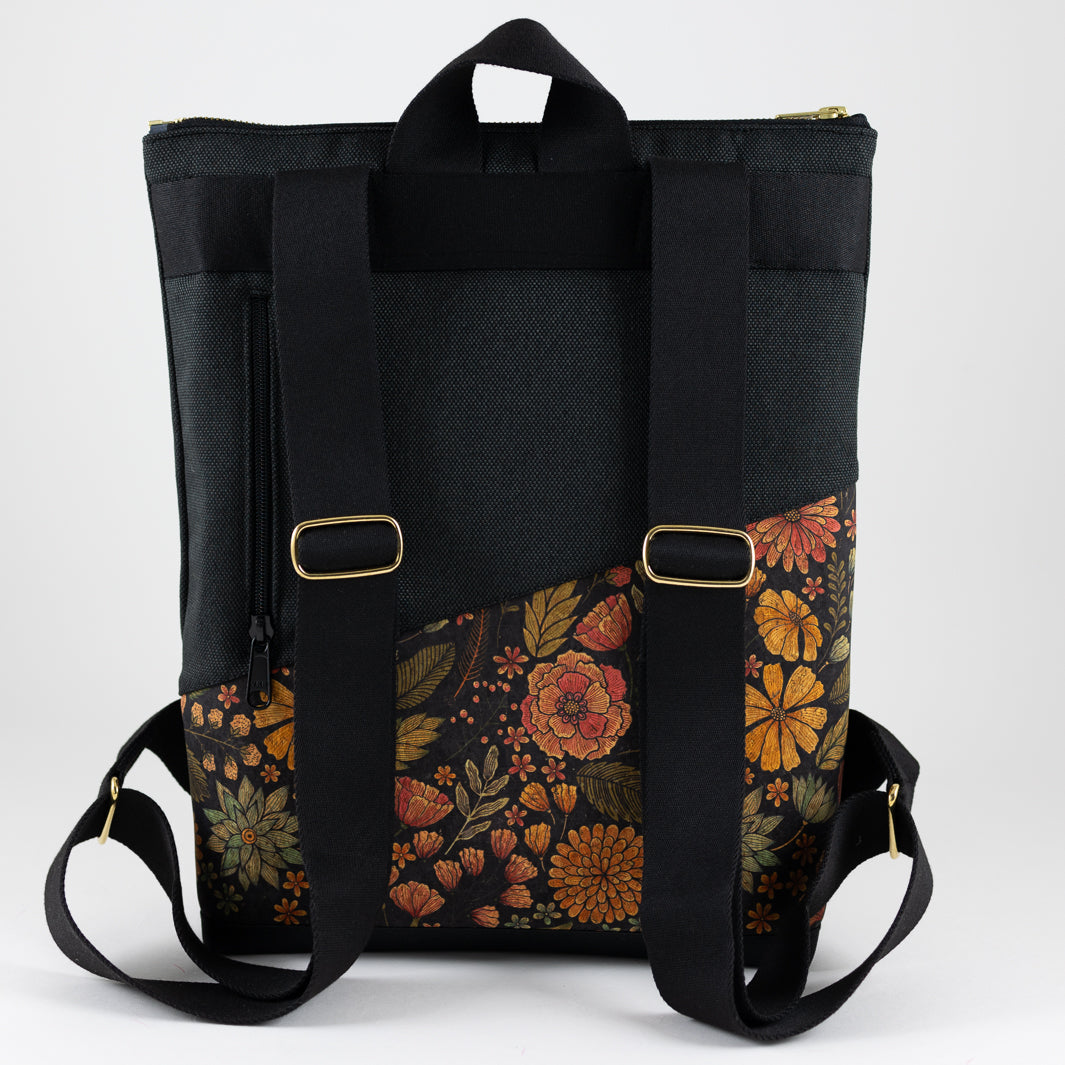 mini backpack with secret compartment cork flower