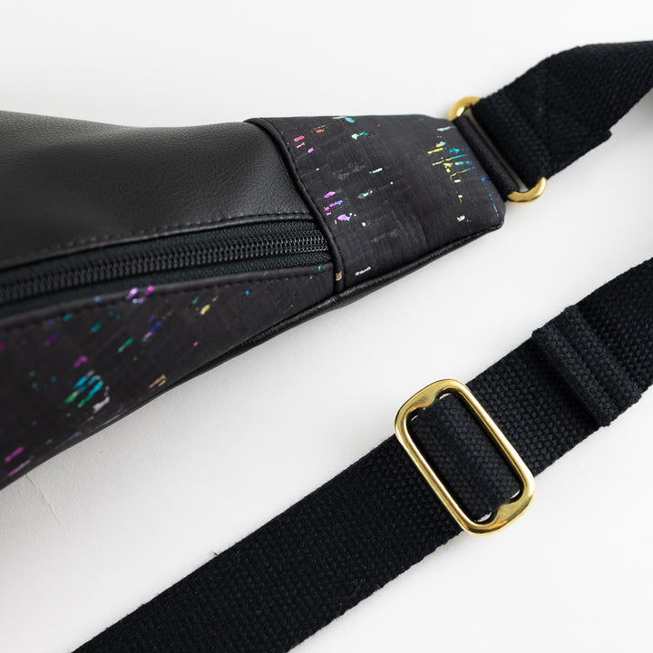 Bauchtasche Rainbow Kork Schwarz Size L