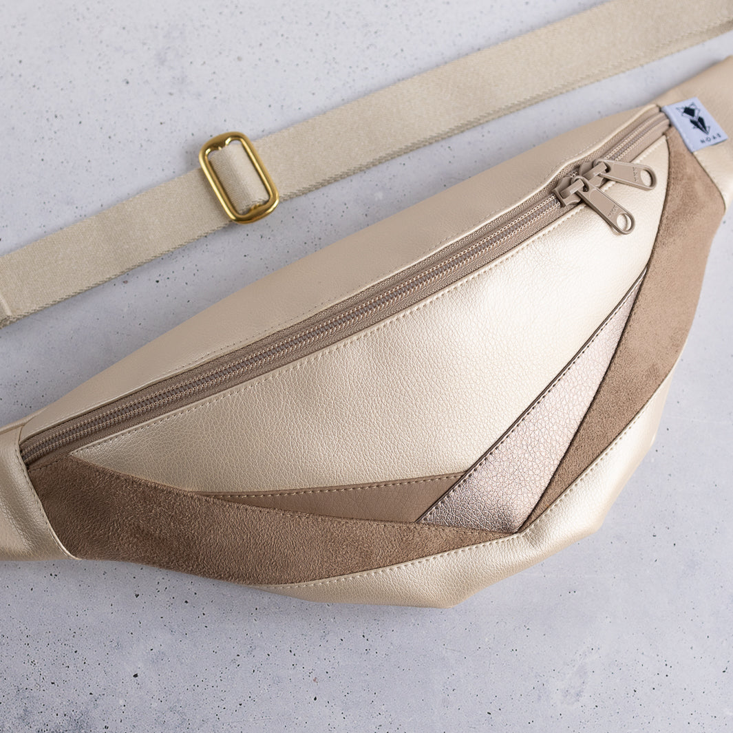 Bauchtasche Dreiecke Perlmutt Size L