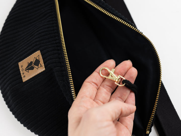 Bauchtasche CORD Schwarz Size L