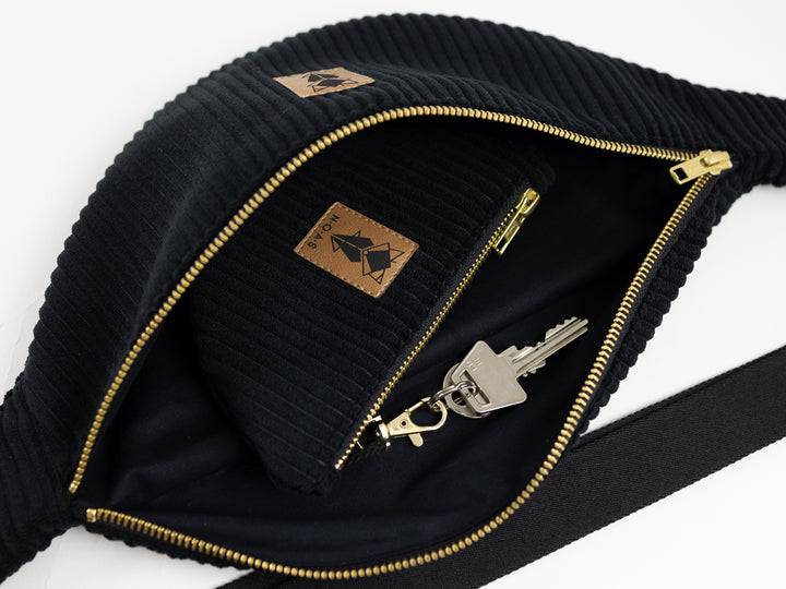 Bauchtasche CORD Schwarz Size L