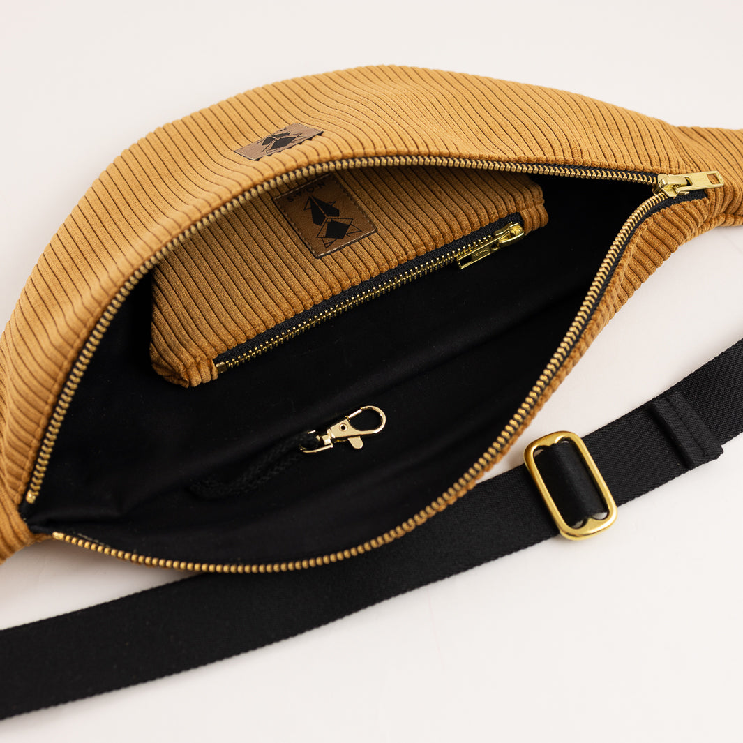 Bauchtasche Cord Honiggelb Size L