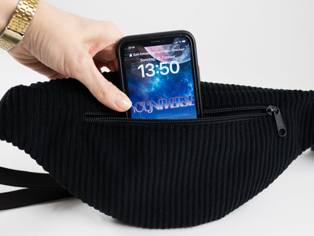 Bauchtasche CORD Schwarz Size L