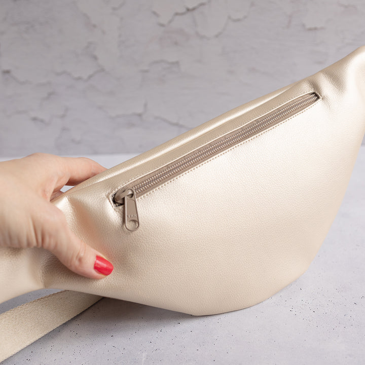 Bauchtasche Dreiecke Perlmutt Size L