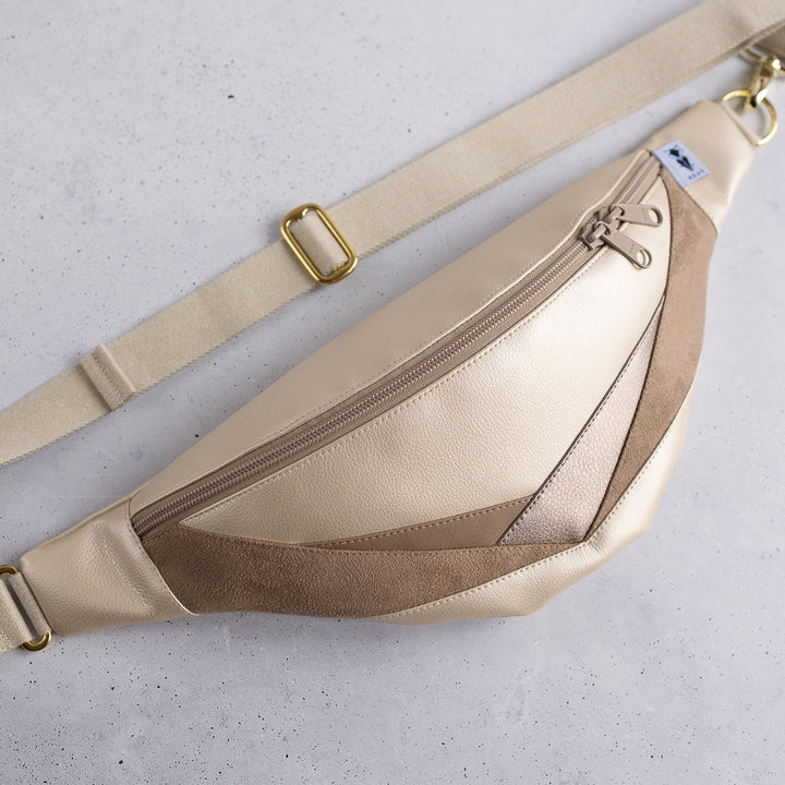 Bauchtasche Dreiecke Perlmutt Size L